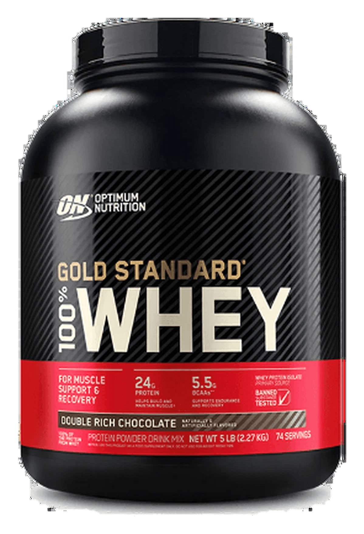Optimum Nutrition Gold Standard 100% Whey Protein, Double Rich Chocolate, 5 LB