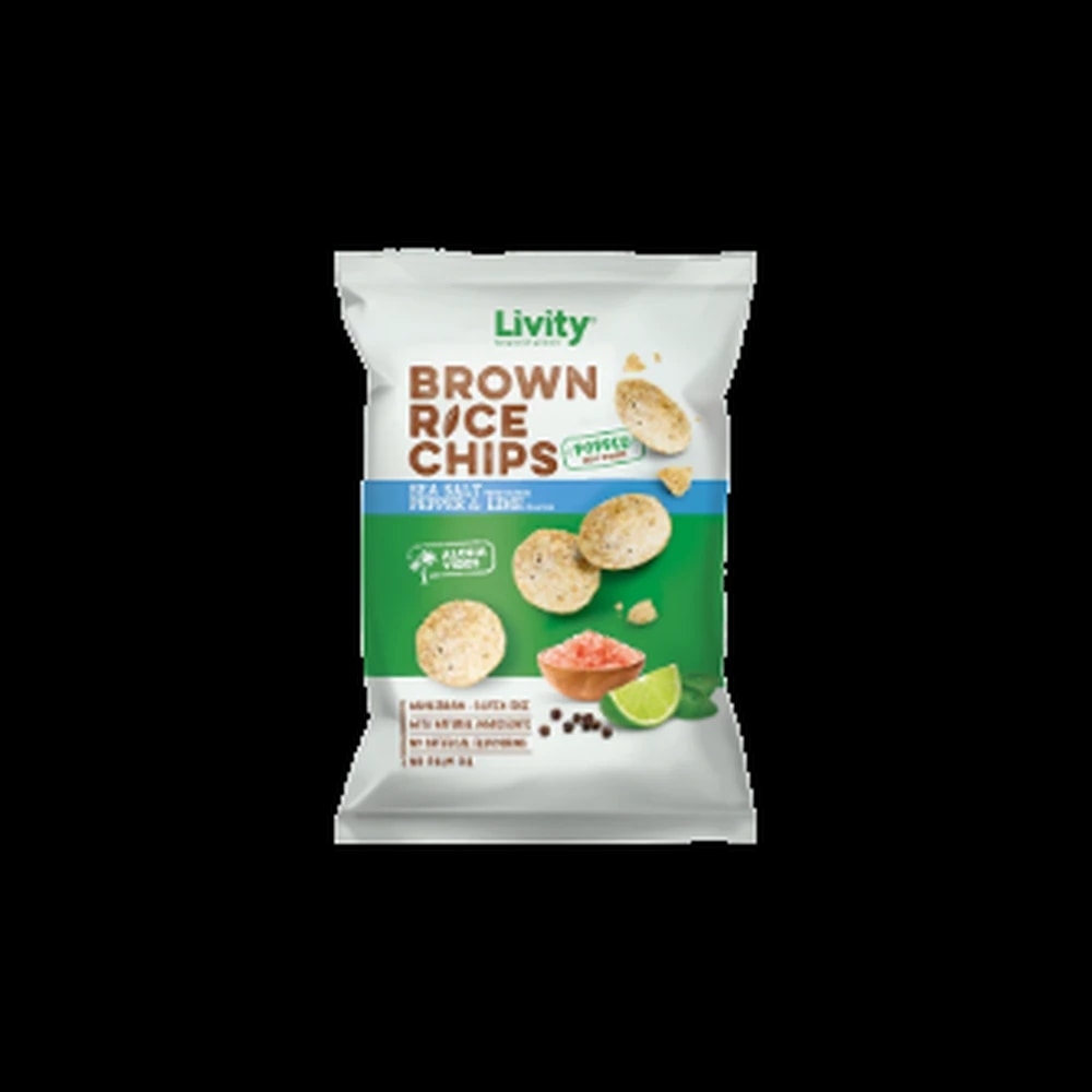 Livity Brown Rice Chips Sea Salt Pepper 60gm (BM51)