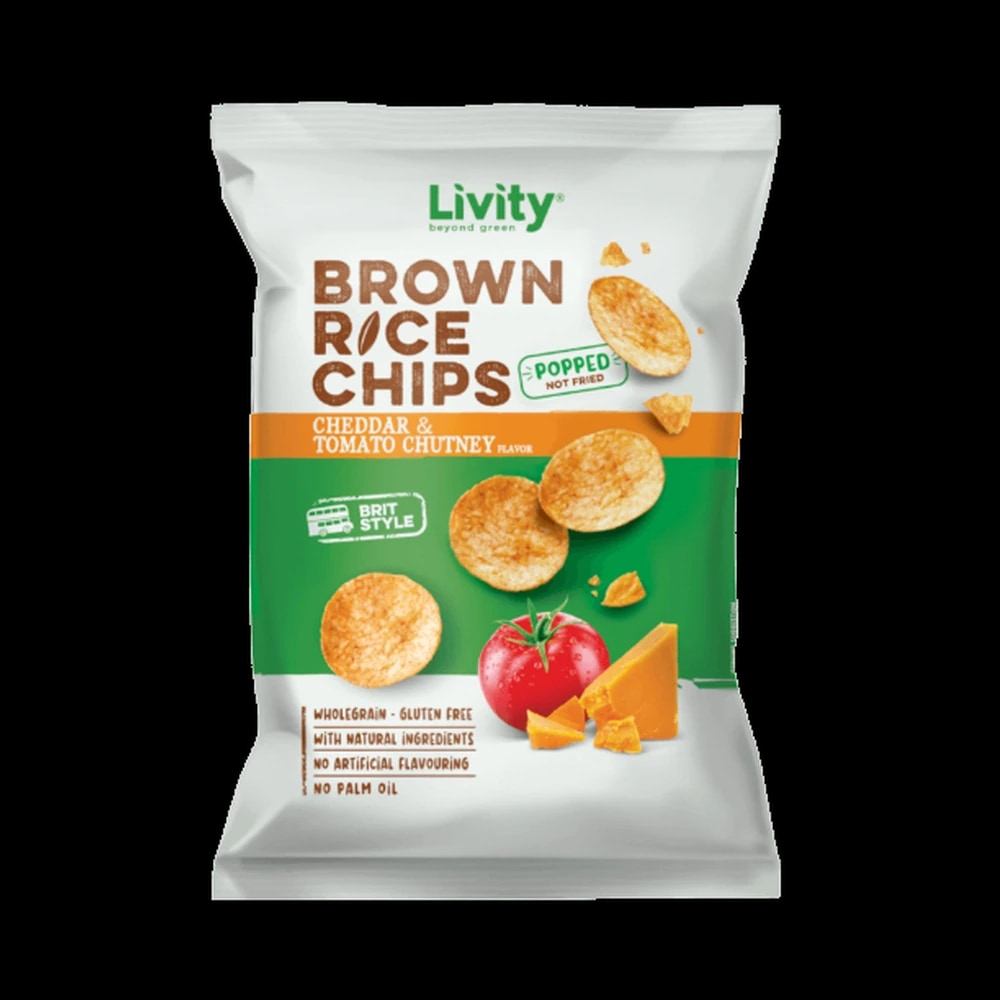 Livity Brown Rice Chips Cheddar 60gm (BM54)