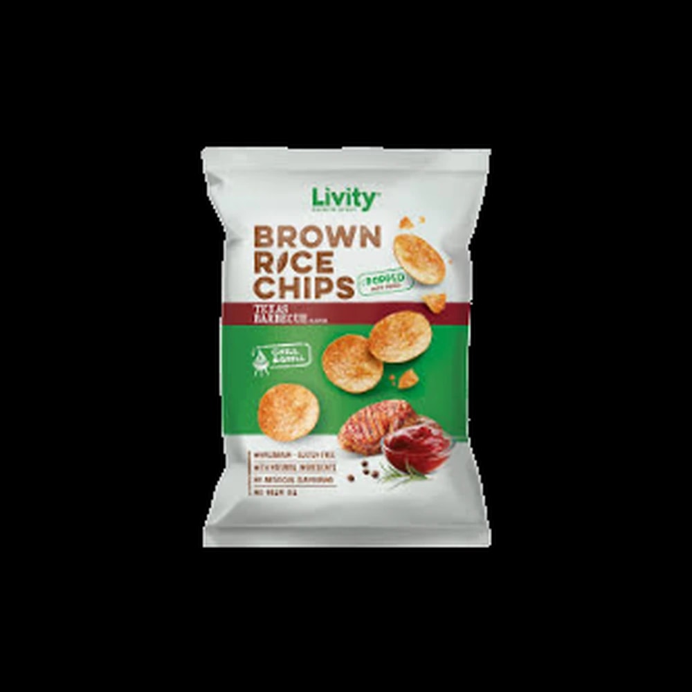 Livity Brown Rice Chips BBQ 60gm (BM55)