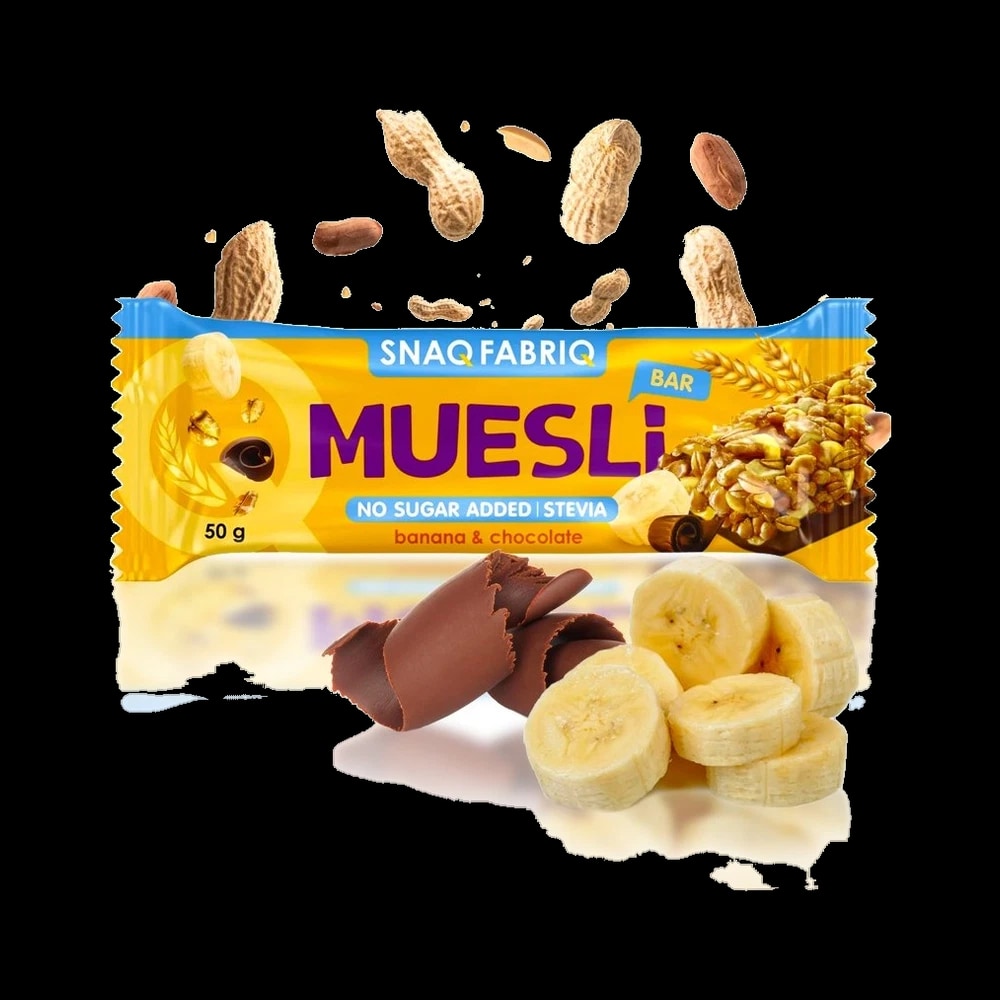 Snaq Fabriq Muesli Bar Milk Chocolate Banana Flavor 50g