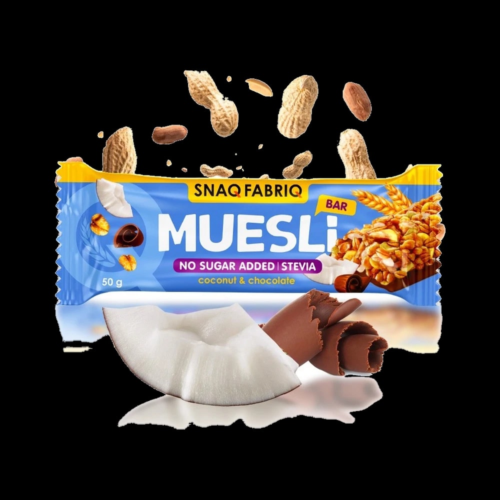 Snaq Fabriq Muesli Bar Milk Chocolate Coconut Flavor 50g