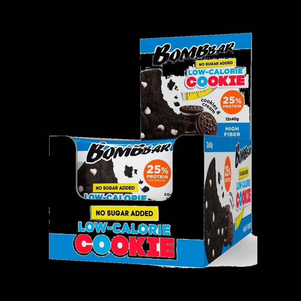 Bombbar Low Calorie Protein Cookie Cookies & Cream Flavor No Sugar Added 12x40g