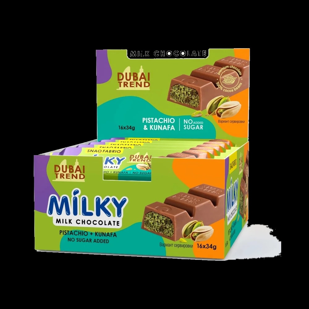 Snaq Fabriq Milk Choco Pistachio + Kunafa 34g