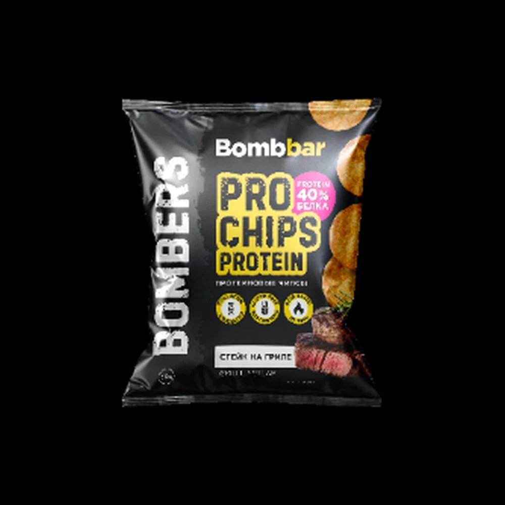 Bombbar Whole Grain Protein Chips Grilled steak 50g