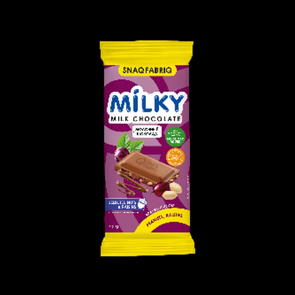 Snaq Fabriq Milk Chocolate With Chocolate with peanuts and raisins 75g