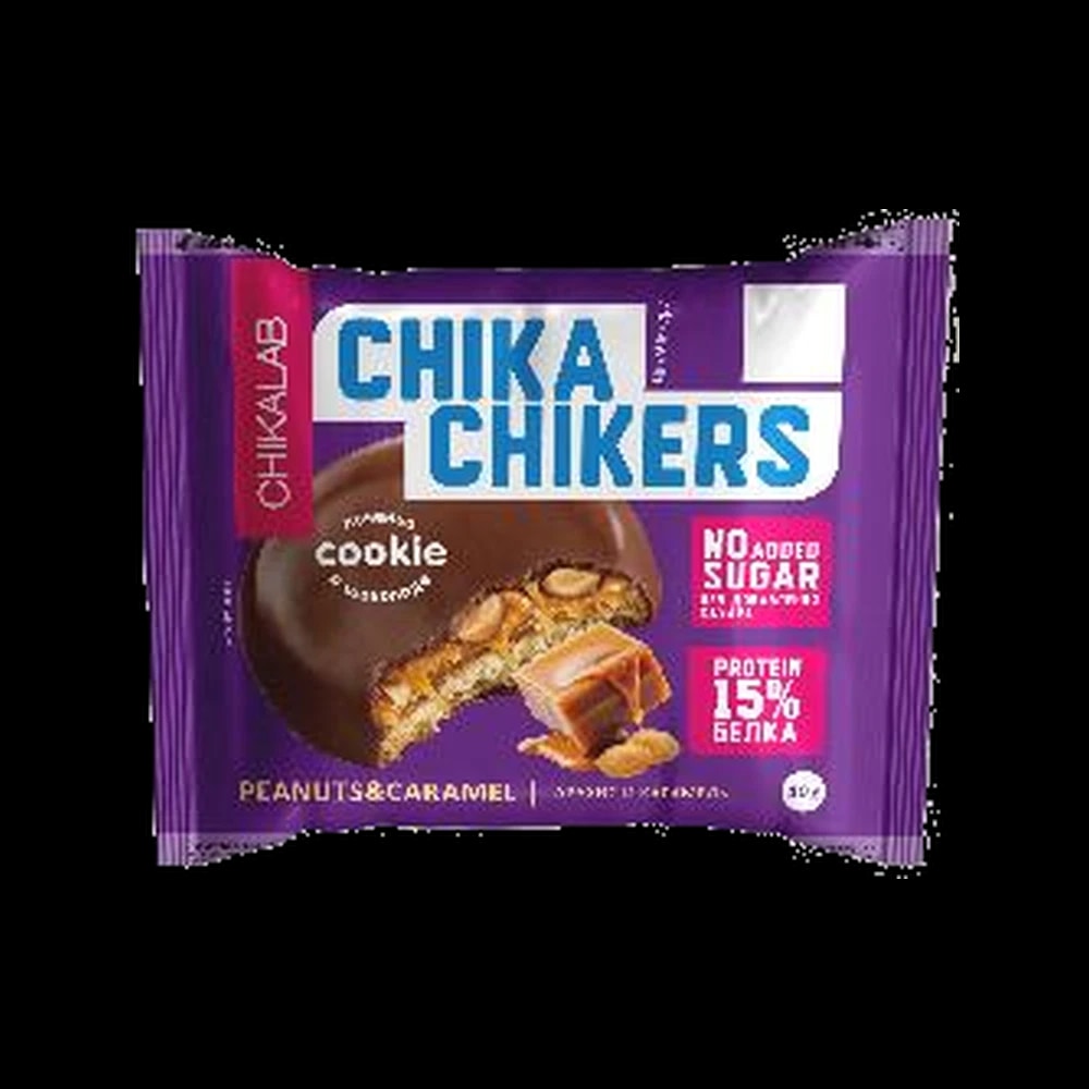 Chikalab Chika Chikers Chocolate covered Peanut and Caramel Sponge Cake Cookies 40g