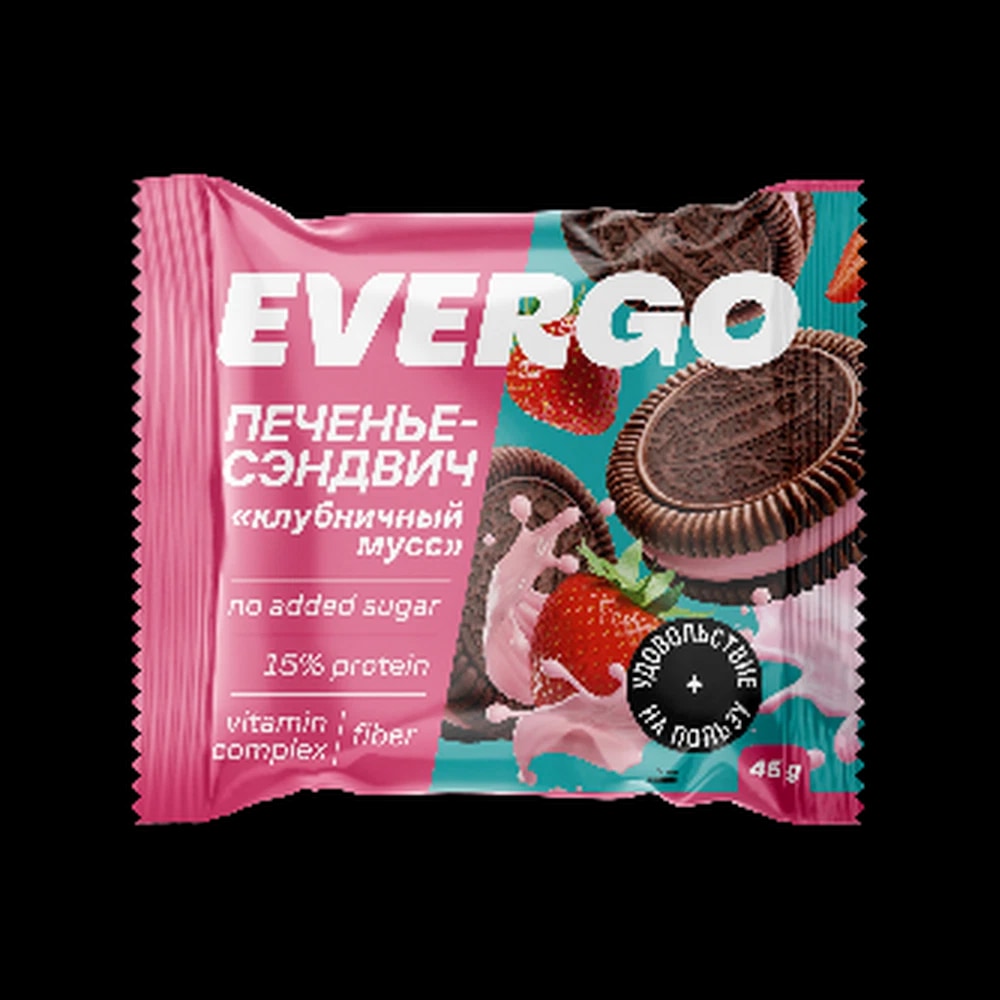Evergo Protein sandwich cookies with strawberry filling 45G