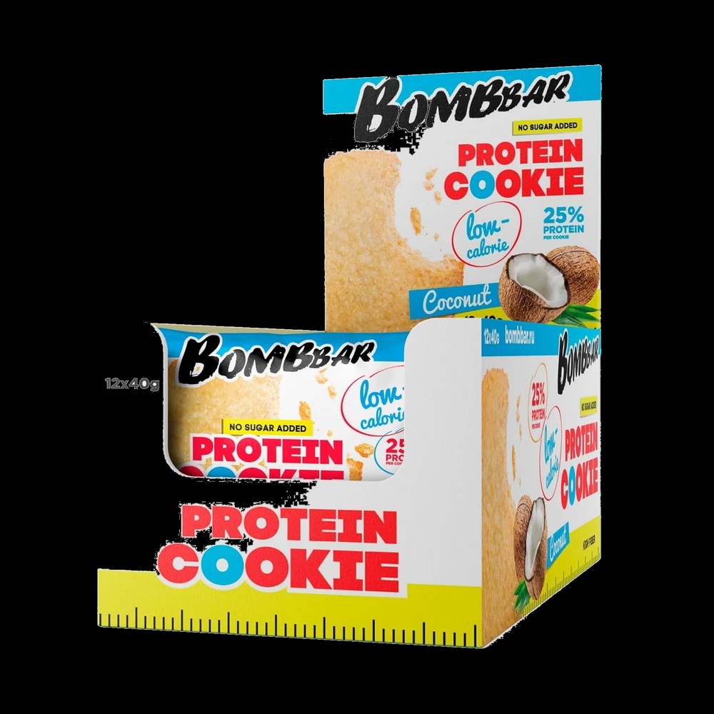 Bombbar Low Calorie Protein Cookie Coconut Flavor No Sugar Added 12x40g