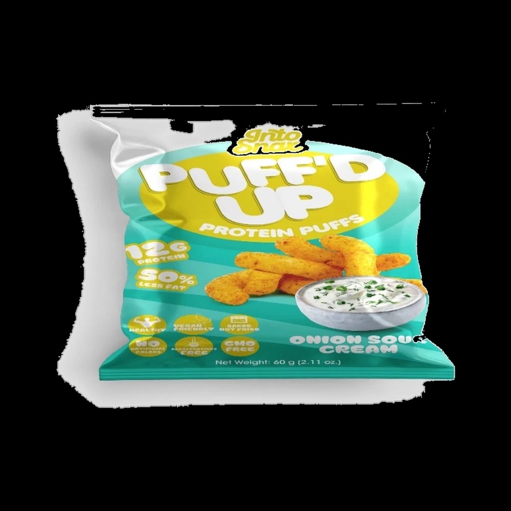 Into Snax PUFF'D UP PROTEIN PUFFS ONION SOUR CREAM 60 G