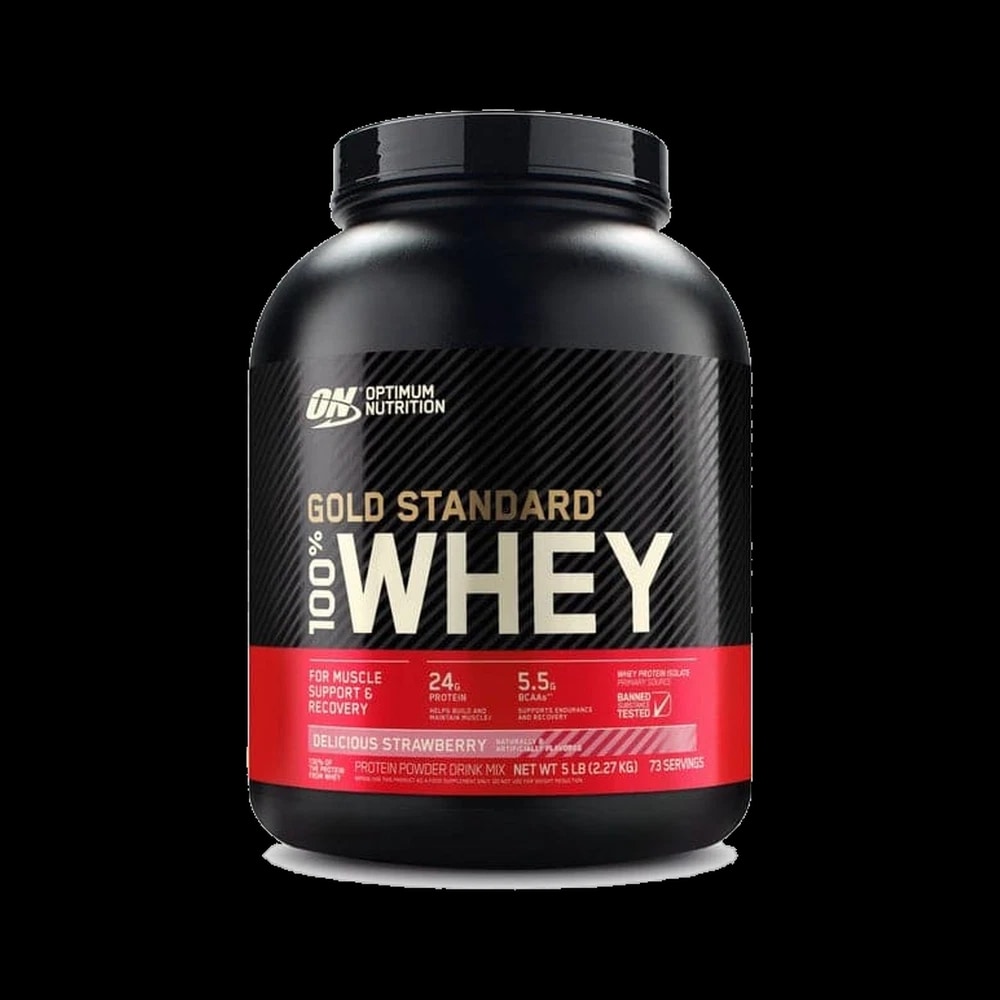 Optimum Nutrition Gold Standard 100% Whey Protein, Delicious Strawberry, 5 LB