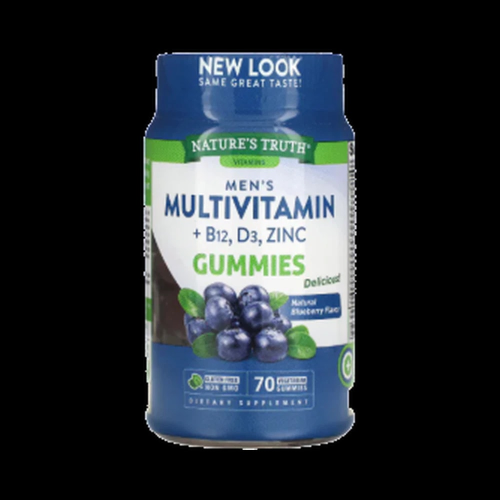 Nature's Truth Men's Multi-Vitamin+B12 D3 Zinc Gummies Blueberry 70's (NNT02)