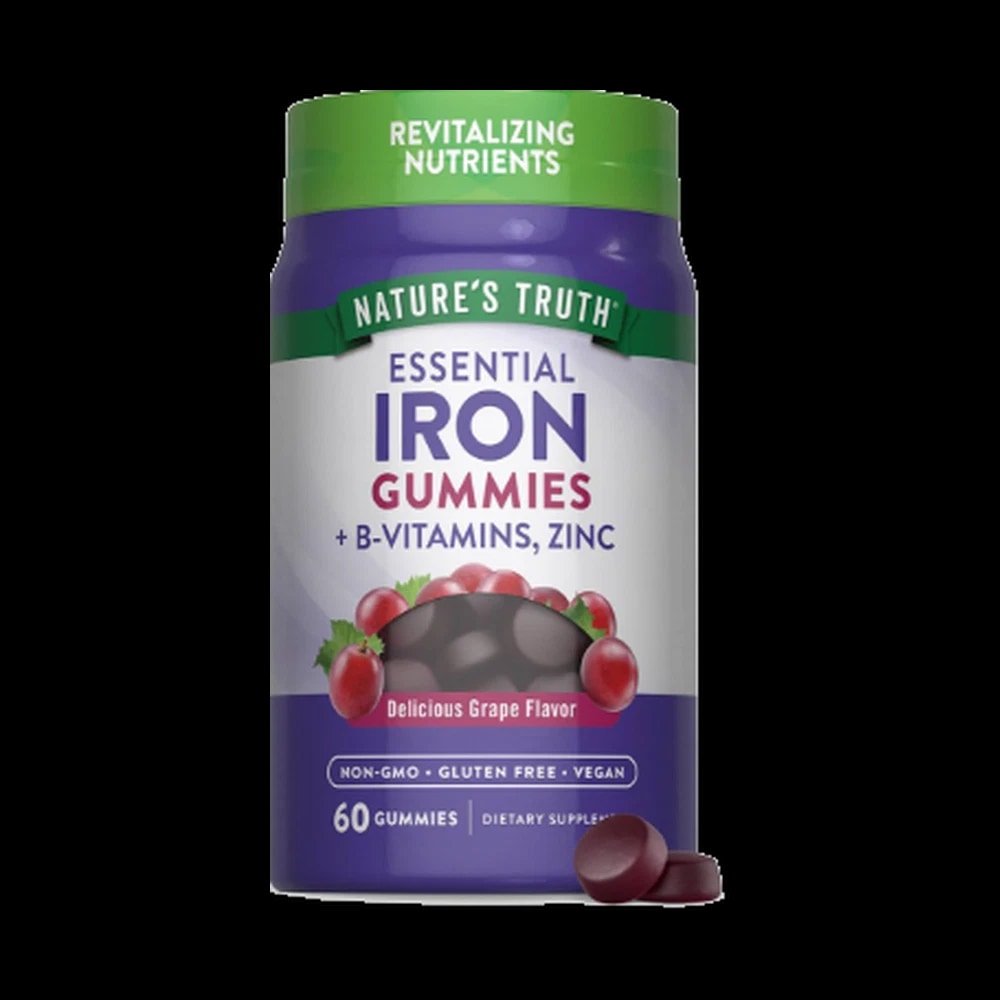 Nature's Truth Essential Iron Gummies+B Vitamins Zinc Grape 60's (NNT04)
