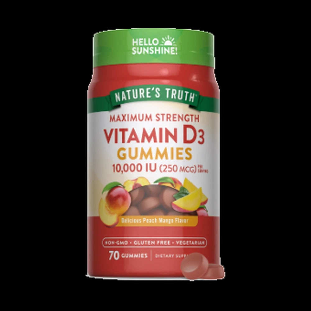 Nature's Truth Maximum Strength Vitamin D3 10,000IU Gummies Peach 70's (NNT07)
