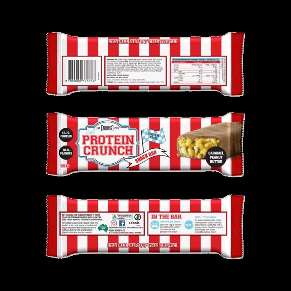 Adonis Protein Bar Soft Crunchy Caramel Peanut Butter 55g