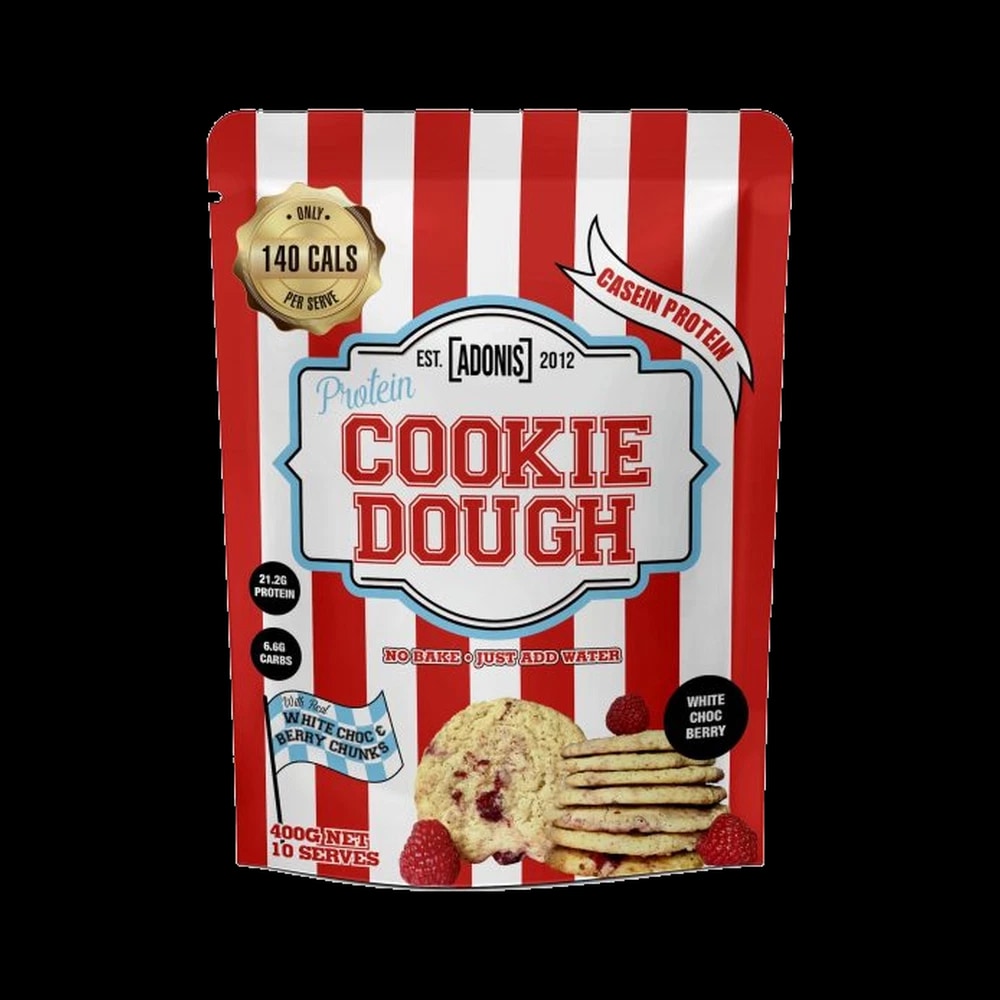 Adonis PROTEIN COOKIE DOUGH Casein Protein White Choc Berry 400g