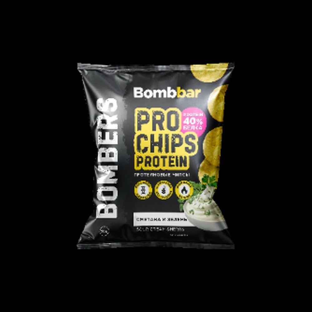 Bombbar Whole Grain Protein Chips Sour cream and greens50g